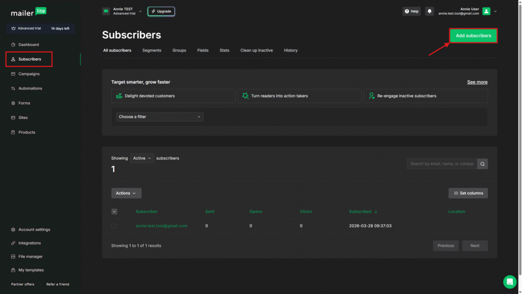【2026 MailerLite 教學】最好上手的電子報工具,你適合用它嗎? Mailerlite 添加訂閱者 (0)