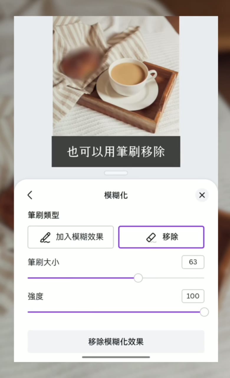 Canva 局部模糊教學|模糊筆刷讓照片只糊一部分 Canva 照片模糊筆刷移除