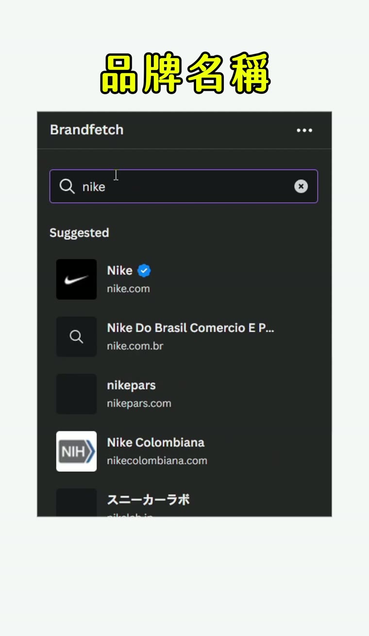 Canva Brandfetch 教學|一鍵抓品牌 Logo 與色票 品牌 Logo 下載 輸入品牌名稱