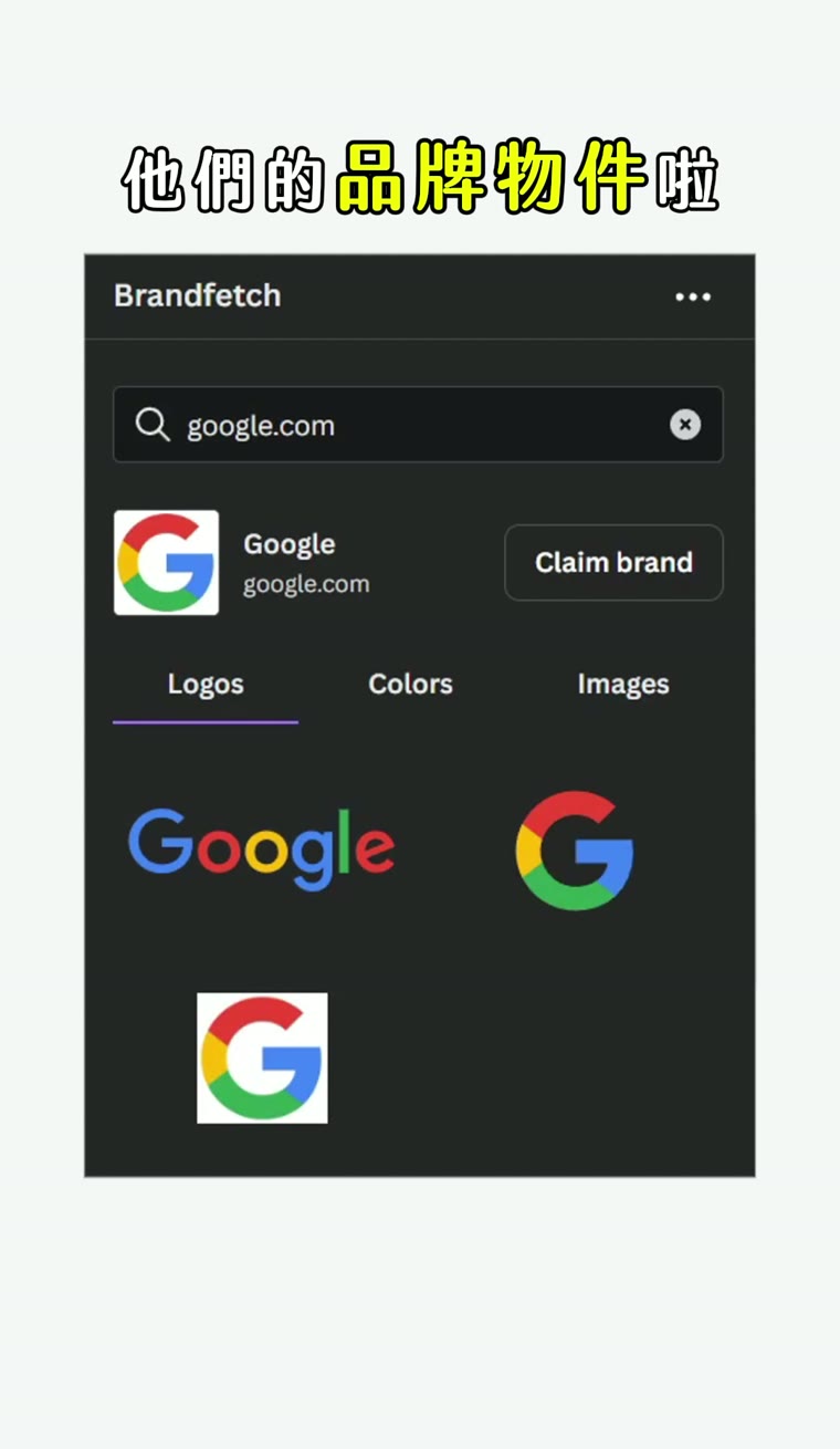 Canva Brandfetch 教學|一鍵抓品牌 Logo 與色票 Canva 品牌色 品牌 Logo 下載